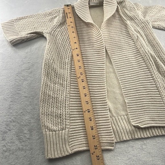 Crazy 8, 7-8 Girls 100% Cotton Ivory Open Short Sleeve Cardigan - Picture 3 of 12